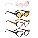 4pcs Heart-shaped Sunglasses Retro Style Sun Glasses Designer Party Eyewear