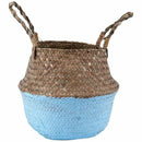 Rattan Basket Straw Basket Garden Foldable Flower Pot Hanging Wicker
