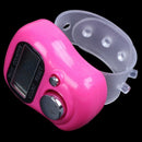 5X(Fuchsia Mini Adjustable Band 5 Digit LCD Display Golf Finger Counter Ta W3T3)