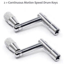 6-Pack Drum Key with Continuous Motion Speed Key Universal Drum Tuning Key