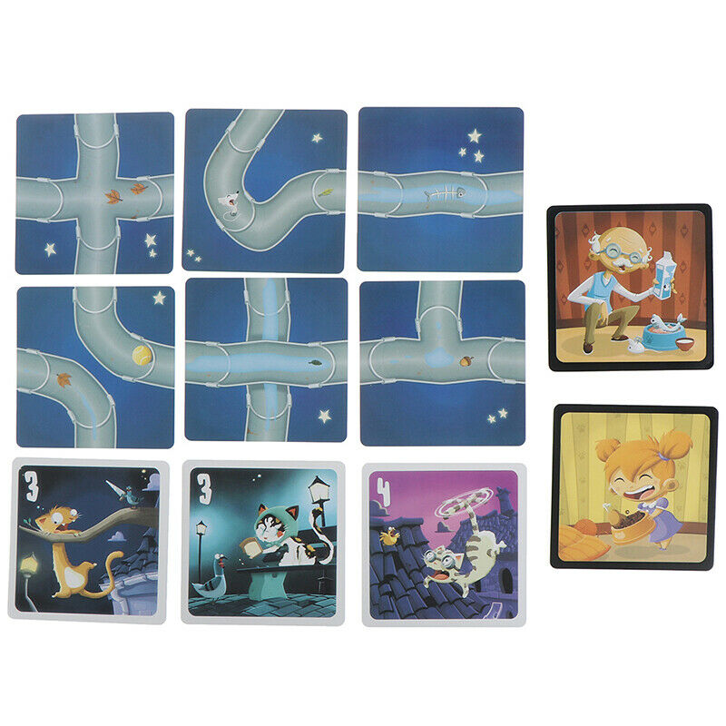 24Pcs Cat Deck Board Board Games Cards English Version Family Fun Playing Ca BX