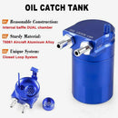 Baffled Universal Aluminum Oil Catch Can Reservoir- blue
