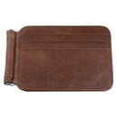 Brown Men's Leather Wallet Cowhide Money Clip Credit Card Holder Purse