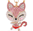 Cute Fox Rhinestone Key Chain Keyring Keychain Handbag Bag Pendant Car Deco