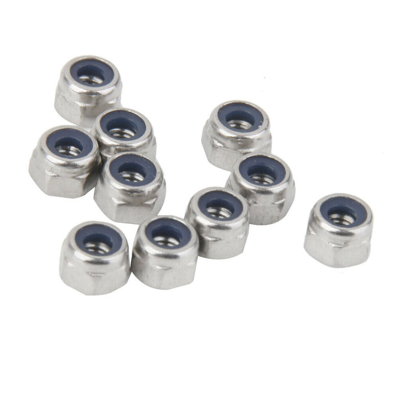 10Pcs M3 Stainless Steel Collar Insert Self-lock Nuts Bolts Screws