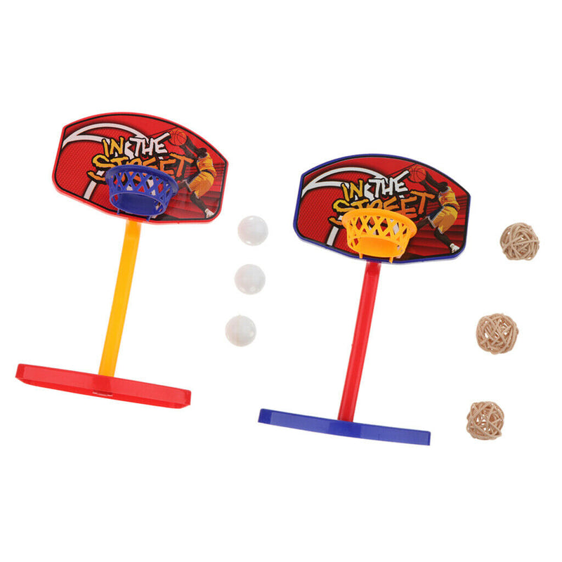 2Pack Pet Parrot Toys Parakeet Bell Prop Chew Set Basketball Hoop Balls