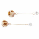 Fashion Plush Ball Personality Round Long Tassel Alloy+Rhineston Earring Je