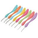 8Pcs 8 Colors Colorful Plastic Handle Aluminum Crochet Hook Knitting Needle