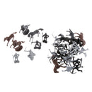 2 Set Mini Medieval Old Soldier Figures Statues with Horse