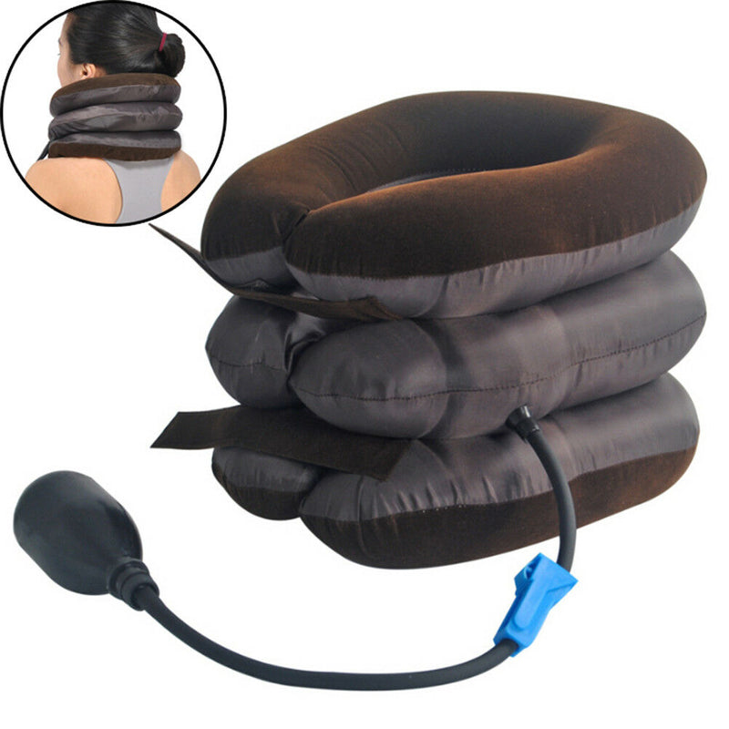 2 X Air Inflatable Cervical Neck Head Pain Traction Pillow Support Brace DevicJR