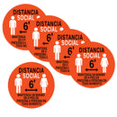 Set 5 Social Distancing Safety Floor Decals Stickers Notice Caution Shop E