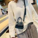 Retro Leather Women Shoulder Tote Bags Solid Mini Crossbody Handbag (Blue)
