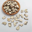 50 Sets Animal Shapes Blank Wood Heart Embellishments Wood Birds Slices for