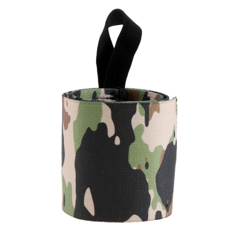 1 Pair Sports Gym Wrist Support Band Thumb Loop for Women Men Camo. Green