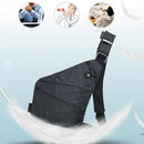 Fashion Men Canvas Chest Bag Simple Messenger Bag Crossbody Bag Black