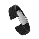 Silicone Rubber Diver's Watch Strap Band Deployment Buckle Waterproof Sport 16mm