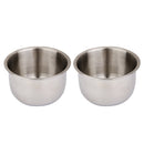 2Pcs Pet Cages Stainless Steel Cup Bowl Feeder for Travel Parrot Birds Toys