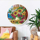 Sunflower Mural Pink Tassels Special Shape DIY Diamond Painting Home Decor