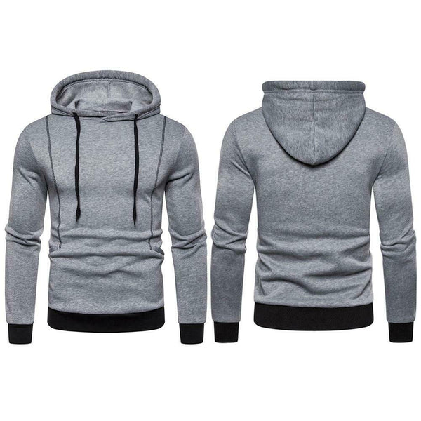 Men Autumn Long-Sleeves Hooded Jumper Hoodie Sweatershirt (Light Grey 3XL) A#S
