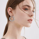 Fashion Rhinestone Large Circle Earrings Twisted Rope Earrings Hoop Jewelry F8J2