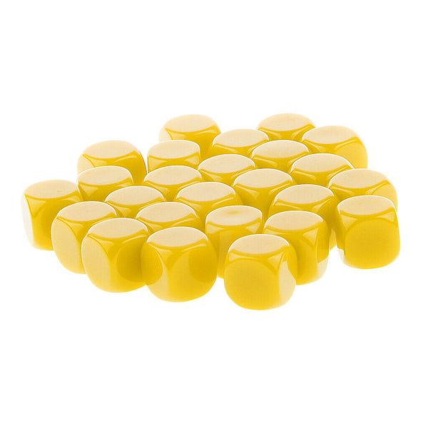 50 Pieces Opaque Blank Dice D6 for D&D RPG MTG Party Games Yellow + Green