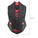 2.4GHz Wireless Gaming Mouse 7 Buttons 2400 DPI LED Backlight Optical Mouse Red