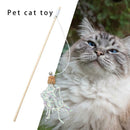 Wood Cat Wand Stick Teasing Pole Ribbon Retractable Head Change Pet Product