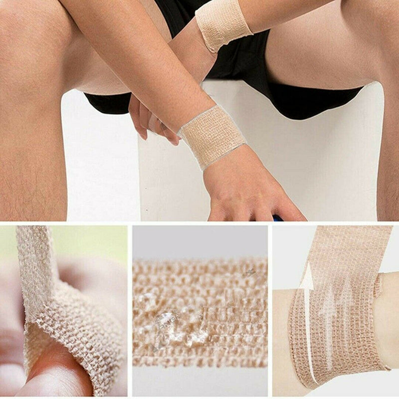 6 Rolls 14.7 FT Self-adhesive Fixation Cohesive Bandage Sports First-Aid Wrap