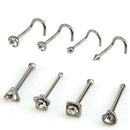 14XCrystal Unisex Surgical Steel Screw Nose Stud Ring Hoop Piercing Jewelry OZ