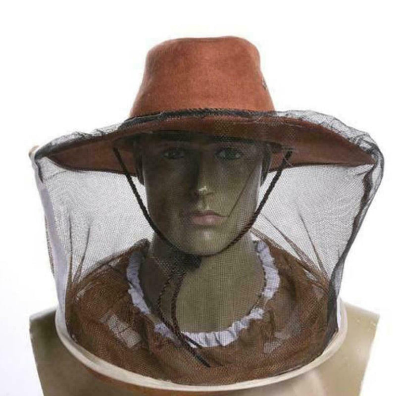 Beekeeping Beekeepers Cowboy Hat Mosquito Bee Insect Protect Head Face Net P7S4