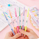 6pc/set Creative Double Headed Highlighter Gel Pen Pen Stationery Marker St P1S4