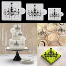 3x Chandelier Lace Wedding Cake Cookie Fondant Baking Stencil Decorating Tool 3C