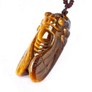Crystal Carved Cicada Tiger's-Eye Natural Stone Healing AU New Pendant Gems G7B9