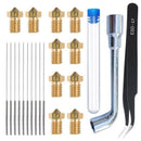 23Pcs Nozzle Cleaning Kit 0.4mm E3D Nozzle 0.4mm Cleaning Needle Tweezers W N9V2