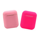 2PCS Silicone Protective Cases Cover for AirPods Charging Case Rose Red&Pink