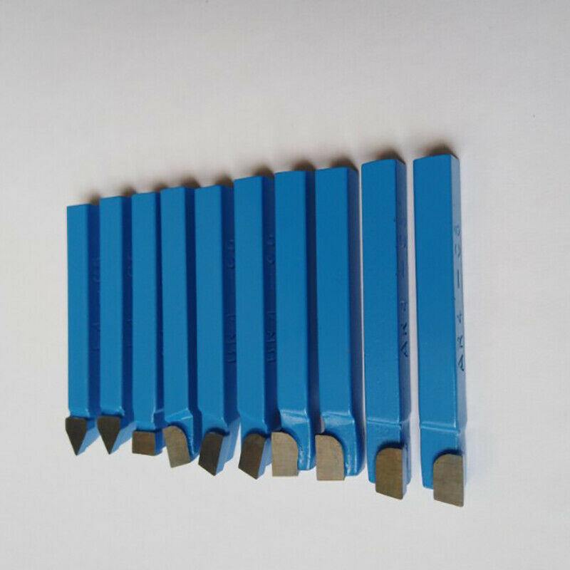 10Pcs Blue Carbide Lathe Tool Bit 1/4Inch Metal Tip Tipped Cutter Set For C I9R3