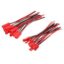 10 Pairs 2 Pin JST Plug Socket Connector M to F 110mm Cable Wire Red Black