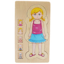 5-Layer Wooden Girl Body Puzzle, Help Your Girl Learn His Own Body Structure