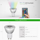 RGB LED Light Bulb, Color Changing Light Bulb, 280LM, 3W GU10 Base, Flood Light