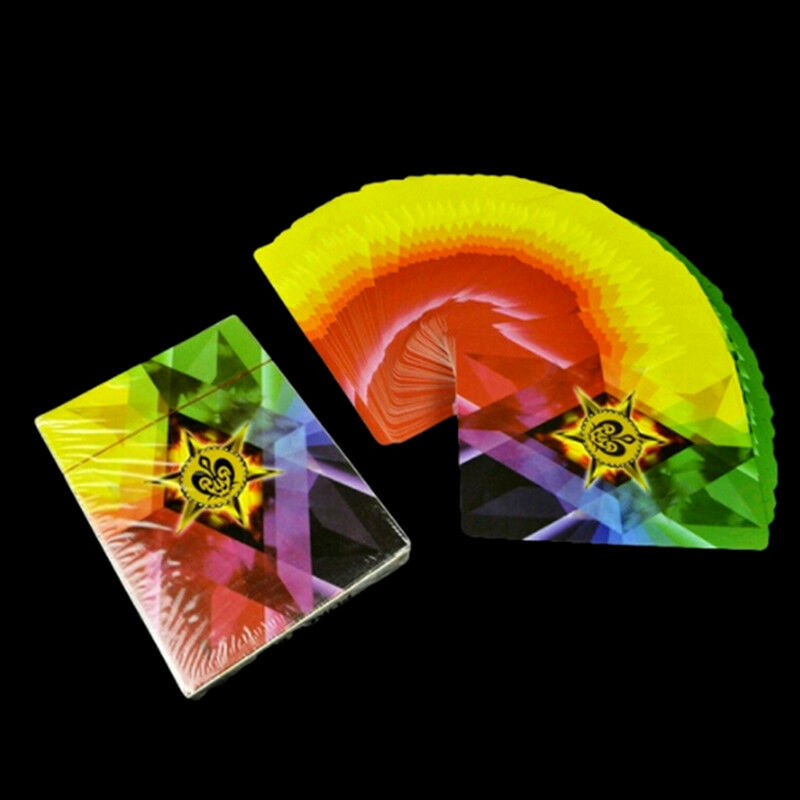 Ultra thin playing cards rainbow poker professional magic props tricks toys JR