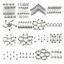 60* Mixed Medical Stainless Steel Lip Nail Tongue Navel Nail Body Pierce Jewelry