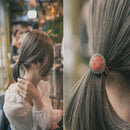 4pcs Retro Cloth Button Hair Holders Rubberband Elastics Girl Hair Accessories &