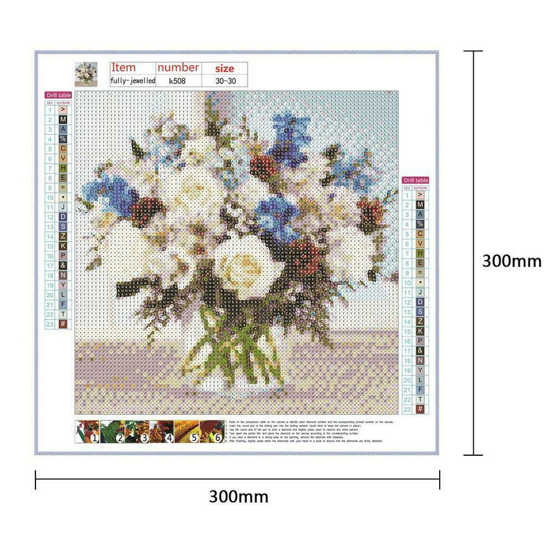 5D DIY Full Drill Diamond Painting Cross Stitch Embroidery Kit (Vase-k508)