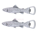 2Pcs Stainless Steel Trout Fish Bottle Opener Fridge Magnet, Bar Accessory