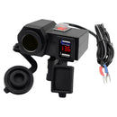 CS-588A1 Motorcycle USB Charger Cigarette Lighter Socket w/Switch Voltmeter