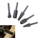 5 Piece Rotary Burr Set Rasp Tool Grinding Polishing Shaping Burnishing Wood New