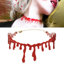 Halloween Red Blood Drip Plastic Chocker Necklace Gothic Fashion Jewellery B Cy