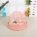 Plastic Round Cake Box Pastry Storage Boxes Dessert Container Cover Case Fo M5P8