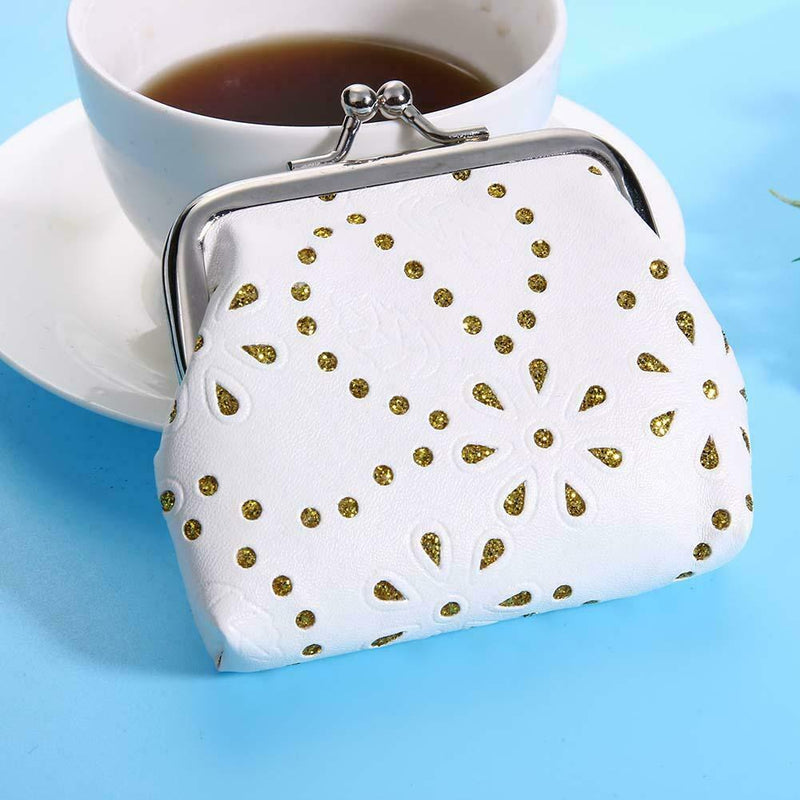 Women Kids Hollow Mini Coin Wallets PU Leather Clip Card Clutch Holder Case