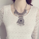 Bohemian Festival Jewelry Fashion Women Double Chain Coin Statement Necklace_3C